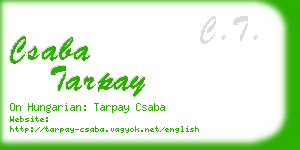 csaba tarpay business card